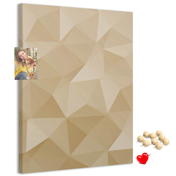 Korková nástenka Geometria v odtieňoch béžovej a hnedej
