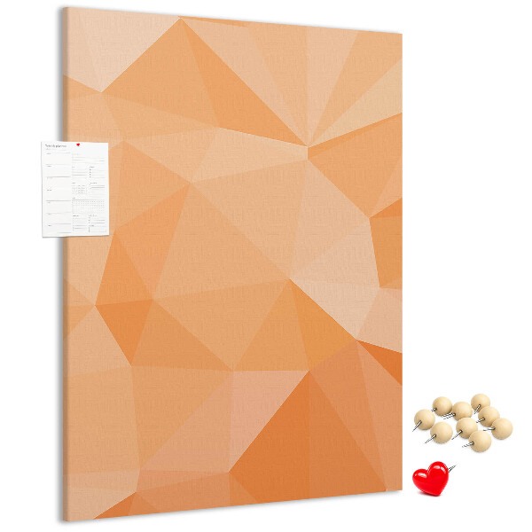 Korková nástenka Geometria v odtieňoch oranžovej a béžovej