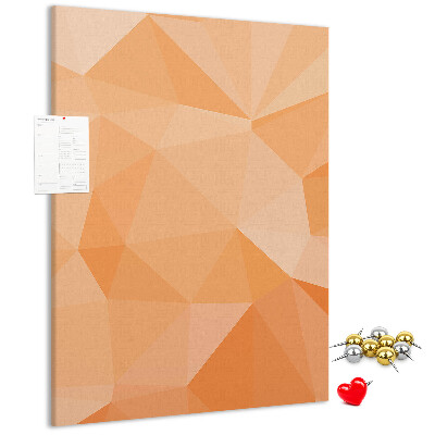 Korková nástenka Geometria v odtieňoch oranžovej a béžovej