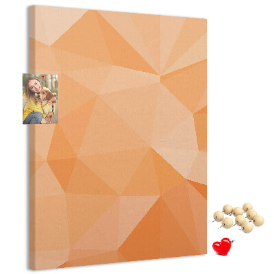 Korková nástenka Geometria v odtieňoch oranžovej a béžovej