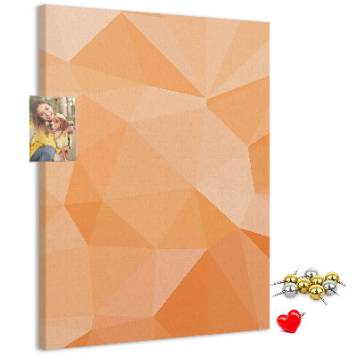 Korková nástenka Geometria v odtieňoch oranžovej a béžovej