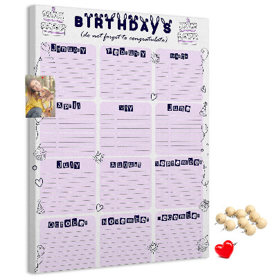 Nástenka do detskej izby Narodeninový kalendár s farebnými balónmi