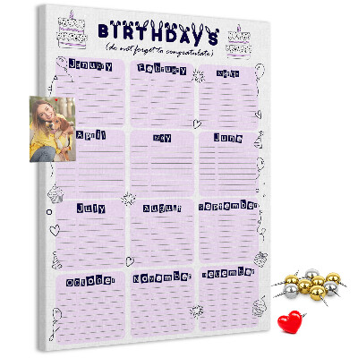 Nástenka do detskej izby Narodeninový kalendár s farebnými balónmi