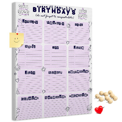 Nástenka do detskej izby Narodeninový kalendár s farebnými balónmi