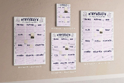 Nástenka do detskej izby Narodeninový kalendár s farebnými balónmi