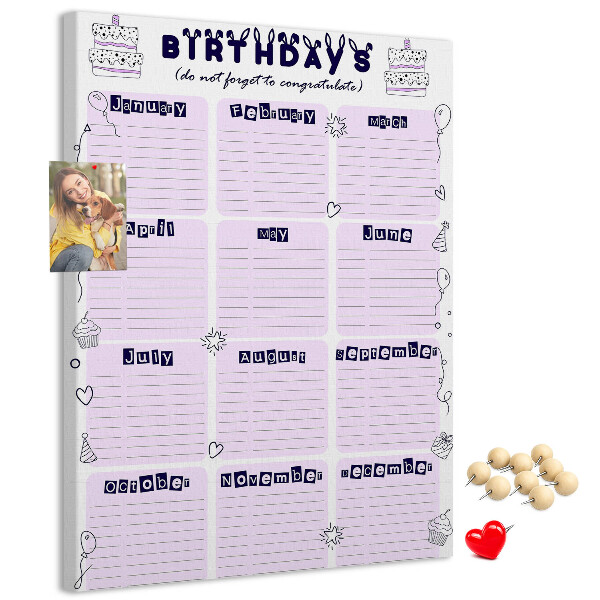 Nástenka do detskej izby Narodeninový kalendár s farebnými balónmi