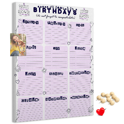 Nástenka do detskej izby Narodeninový kalendár s farebnými balónmi