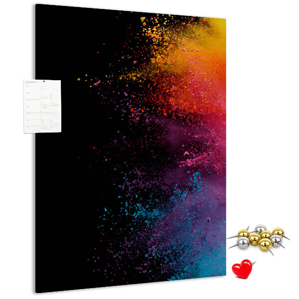 Korková nástenka na stenu Farebné výbuchy na čiernom pozadí
