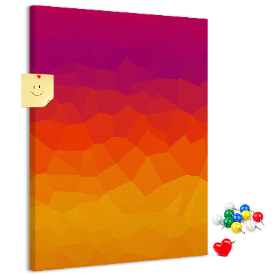 Korková nástenka Farebný gradient v odtieňoch oranžovej a fialovej