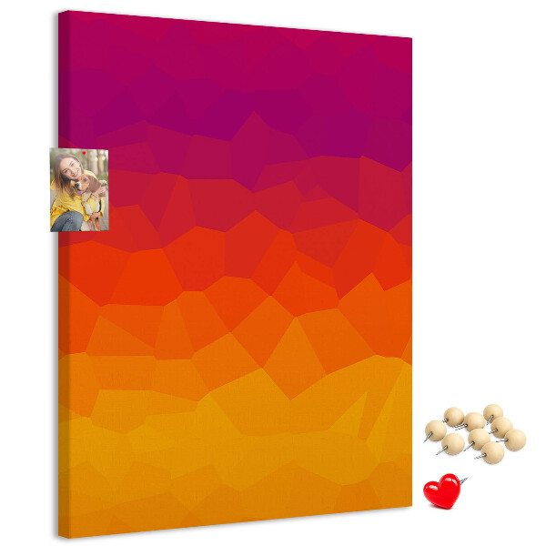Korková nástenka Farebný gradient v odtieňoch oranžovej a fialovej