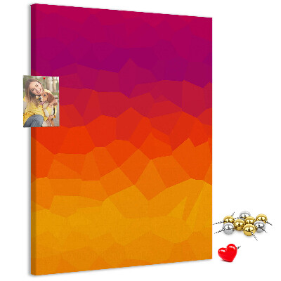 Korková nástenka Farebný gradient v odtieňoch oranžovej a fialovej