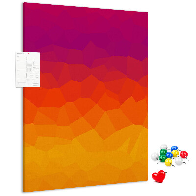 Korková nástenka Farebný gradient v odtieňoch oranžovej a fialovej