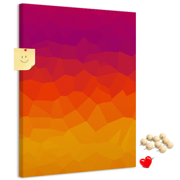 Korková nástenka Farebný gradient v odtieňoch oranžovej a fialovej