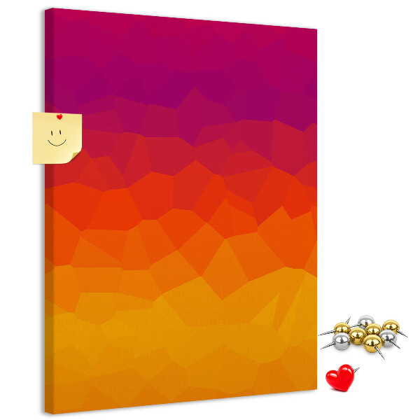 Korková nástenka Farebný gradient v odtieňoch oranžovej a fialovej