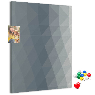 Korková nástenka Geometrický vzor v odtieňoch sivej