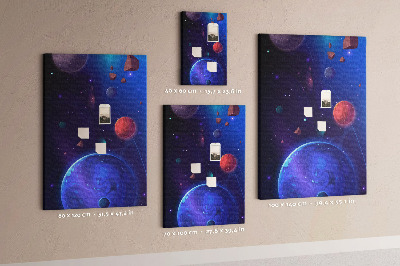 Korková nástenka Vesmírna krajina s planétami a asteroidmi
