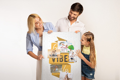 Korková nástenka Pozitívne vibrácie v štýlovej grafike
