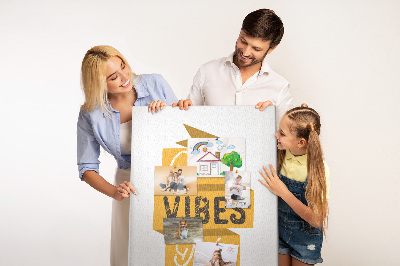 Korková nástenka Pozitívne vibrácie v štýlovej grafike