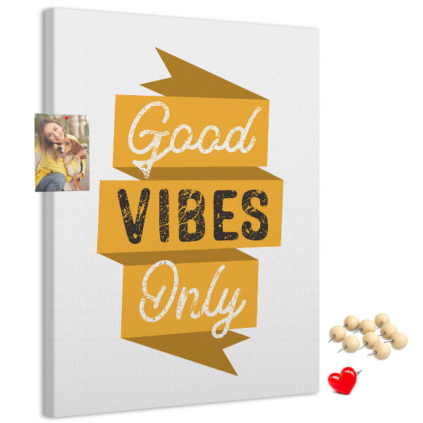 Korková nástenka Pozitívne vibrácie v štýlovej grafike
