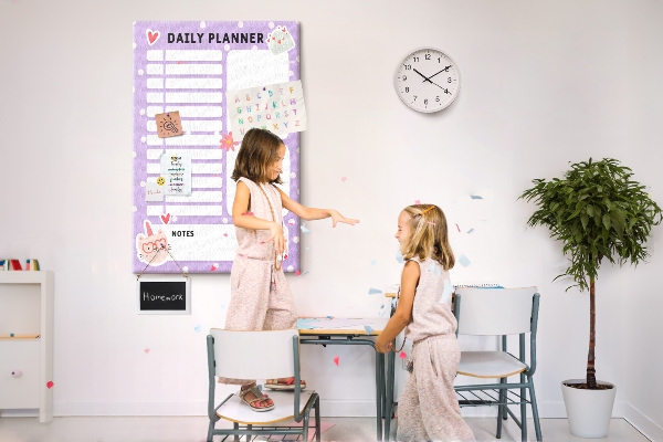 Nástenka do detskej izby Denný diár v pastelových farbách