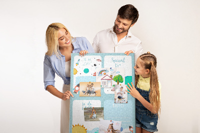 Korková nástenka Kozmický plánovač s planetárnym motívom