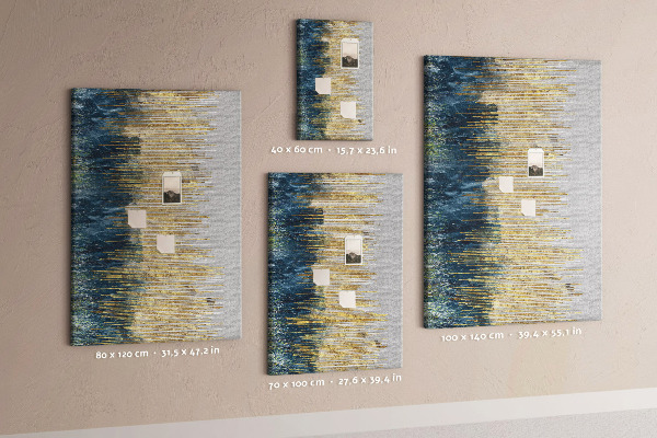 Korková nástenka na stenu Zlaté čiary na pozadí modrého mora