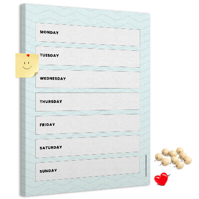 Korková nástenka Týždenný plán v geometrickom vzore