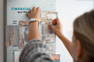 Korková nástenka Téma pre plánovanie finančných cieľov
