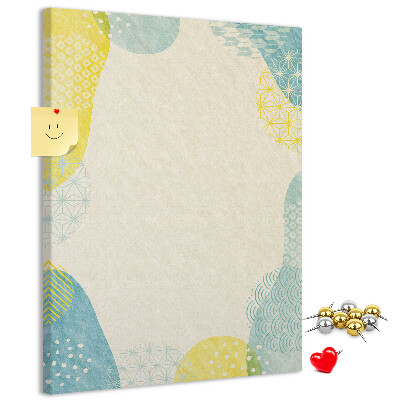 Korková nástenka na stenu Farebné tvary v jemných tónoch