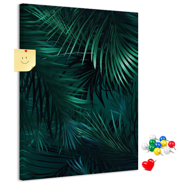 Korková nástenka Tropické listy v sýtych odtieňoch zelenej