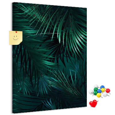 Korková nástenka Tropické listy v sýtych odtieňoch zelenej