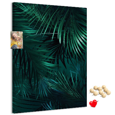 Korková nástenka Tropické listy v sýtych odtieňoch zelenej