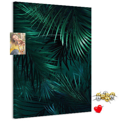 Korková nástenka Tropické listy v sýtych odtieňoch zelenej