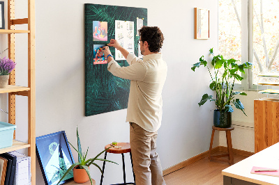 Korková nástenka Tropické listy v sýtych odtieňoch zelenej