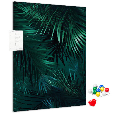 Korková nástenka Tropické listy v sýtych odtieňoch zelenej