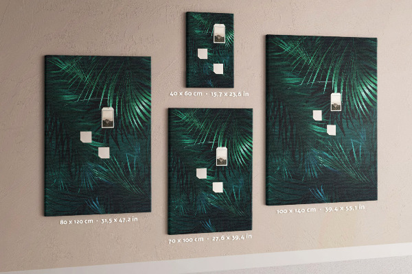 Korková nástenka Tropické listy v sýtych odtieňoch zelenej