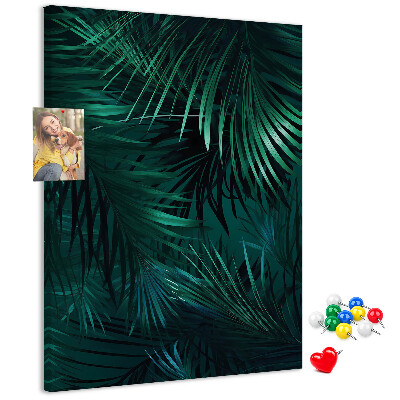 Korková nástenka Tropické listy v sýtych odtieňoch zelenej