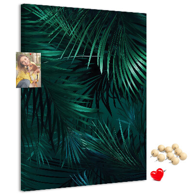 Korková nástenka Tropické listy v sýtych odtieňoch zelenej