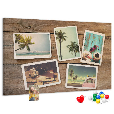 Korková nástenka na stenu Fotografie na pamiatku z tropickej dovolenky