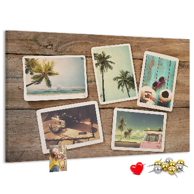 Korková nástenka na stenu Fotografie na pamiatku z tropickej dovolenky