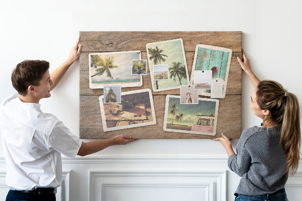 Korková nástenka na stenu Fotografie na pamiatku z tropickej dovolenky