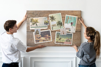 Korková nástenka na stenu Fotografie na pamiatku z tropickej dovolenky