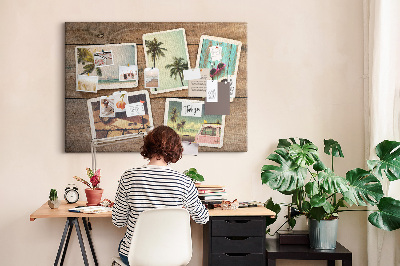 Korková nástenka na stenu Fotografie na pamiatku z tropickej dovolenky