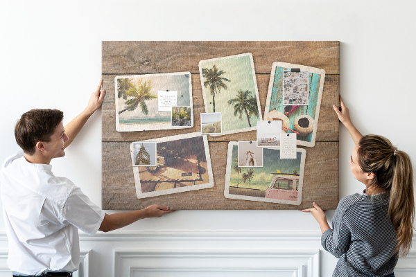 Korková nástenka na stenu Fotografie na pamiatku z tropickej dovolenky