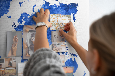 Nástenka Modrá akvarelová mapa sveta