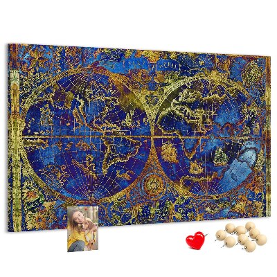 Nástenka Staroveká mapa sveta v sýtych farbách