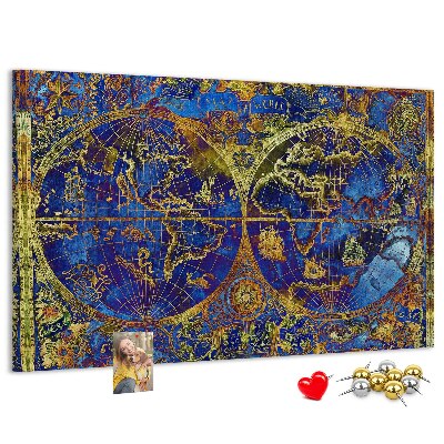 Nástenka Staroveká mapa sveta v sýtych farbách