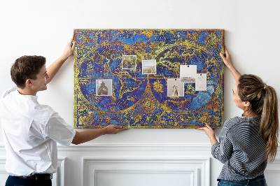 Nástenka Staroveká mapa sveta v sýtych farbách
