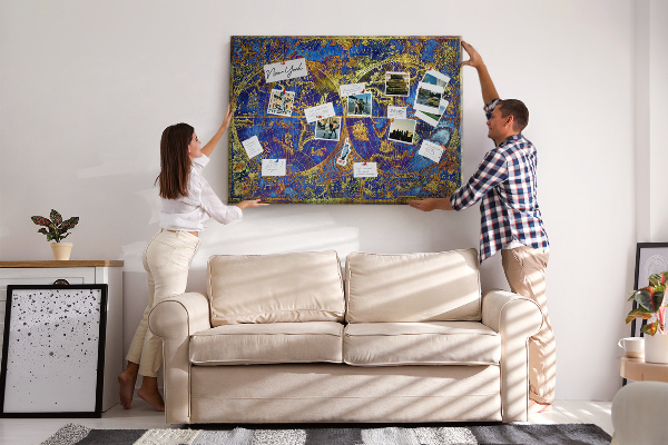Nástenka Staroveká mapa sveta v sýtych farbách