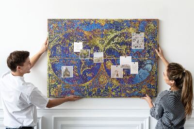 Nástenka Staroveká mapa sveta v sýtych farbách